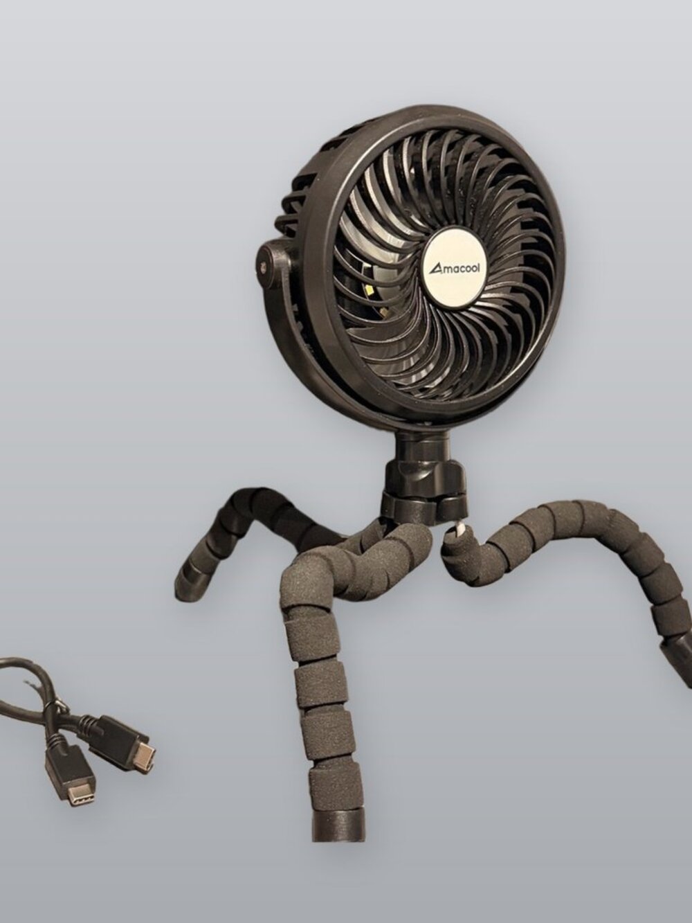 Amacool Black Portable Fan with Flexible Tripod